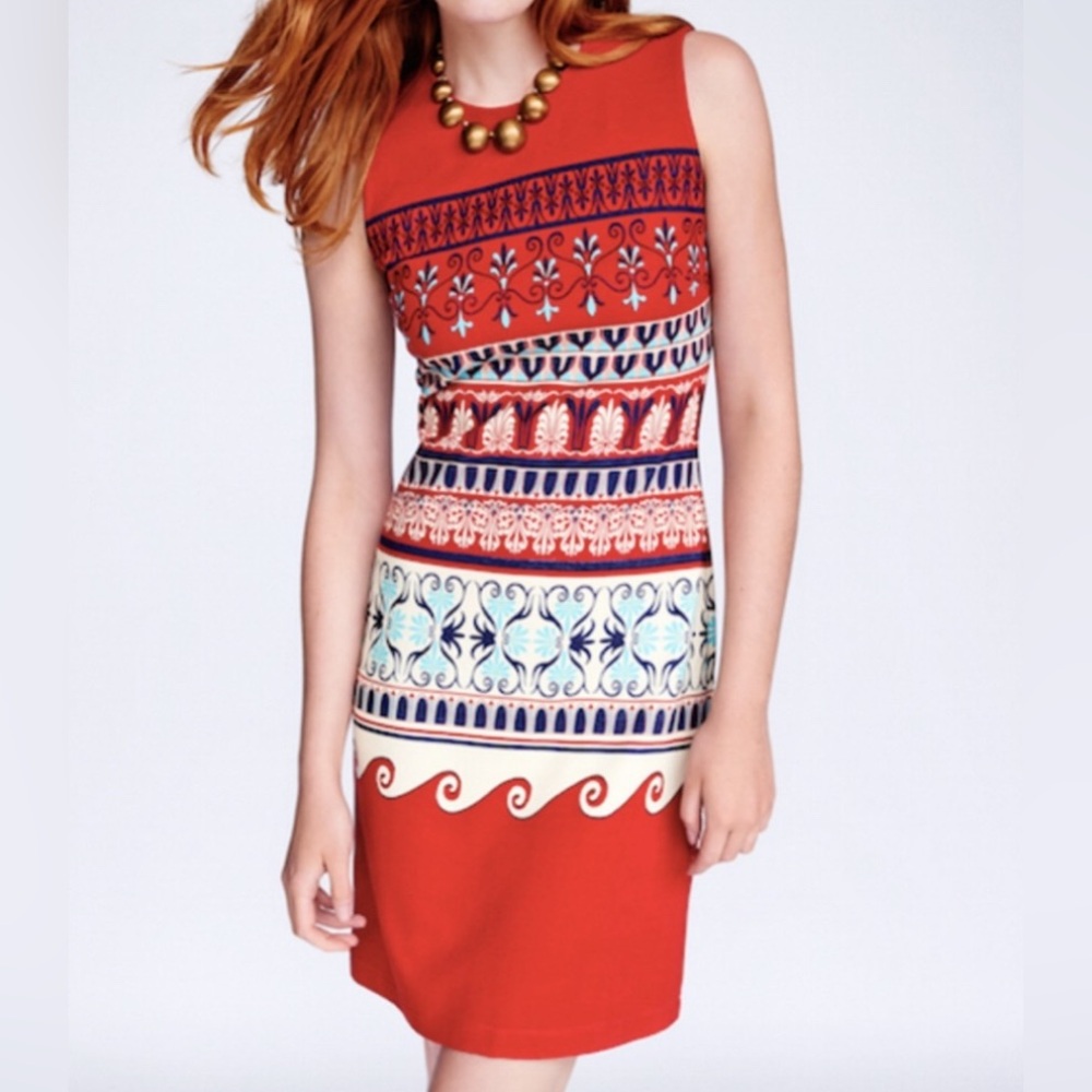 J. McLaughlin Sleeveless Printed Floral Dress Women's Size Medium Paprika